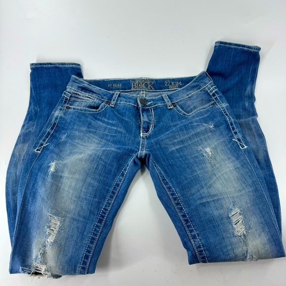 Buckle Black Skinny Jeans - Picture 1 of 9